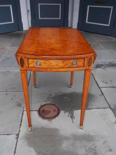 English Hepplewhite Oval Satinwood and Ebony Inlaid Pembroke Table, Circa 1790