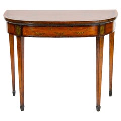 English Hepplewhite Satinwood Game Table