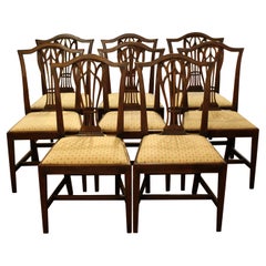 English Hepplewhite Style Dining Chairs, Set of Eight English Hepplewhite Style Dining Chairs, Set of Eight