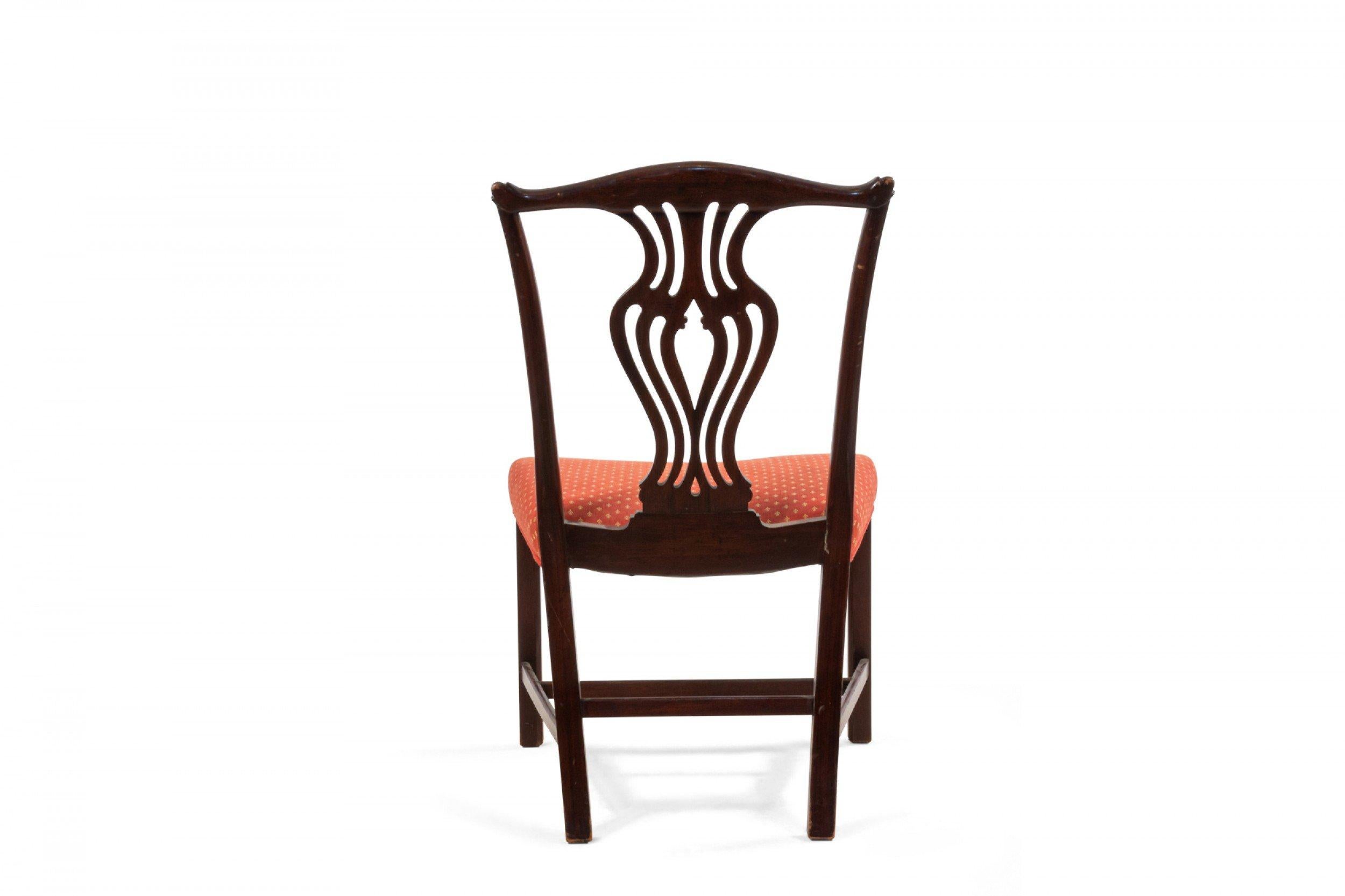 Upholstery Set of 10 English Hepplewhite Style Splat Back Mahogany Dining Chairs