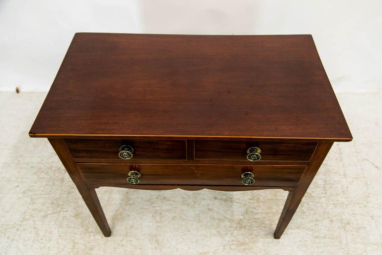 English Hepplewhite Two Drawer Side Table at 1stDibs