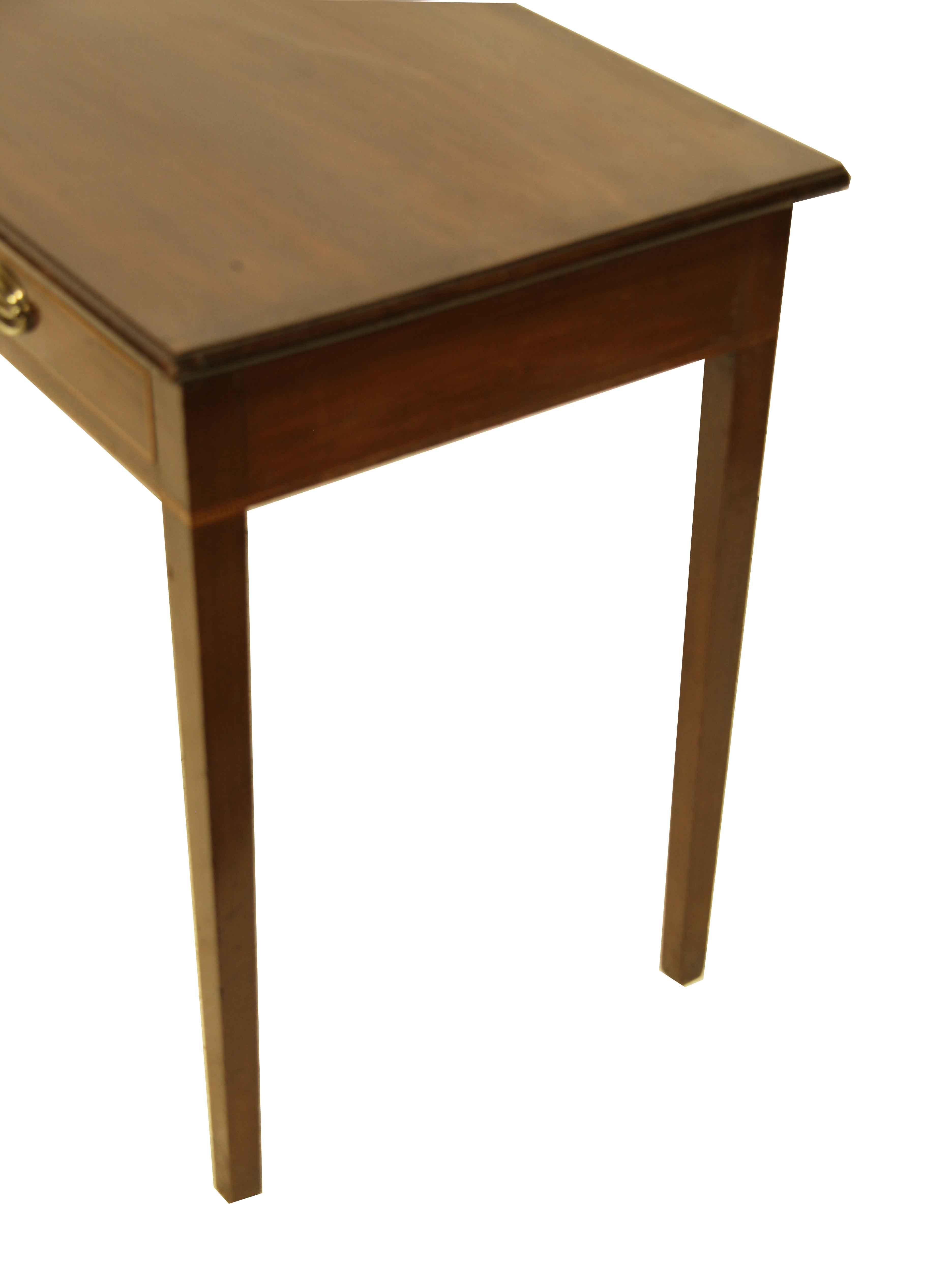 Inlay English Hepplewhite Two Drawer Side Table For Sale