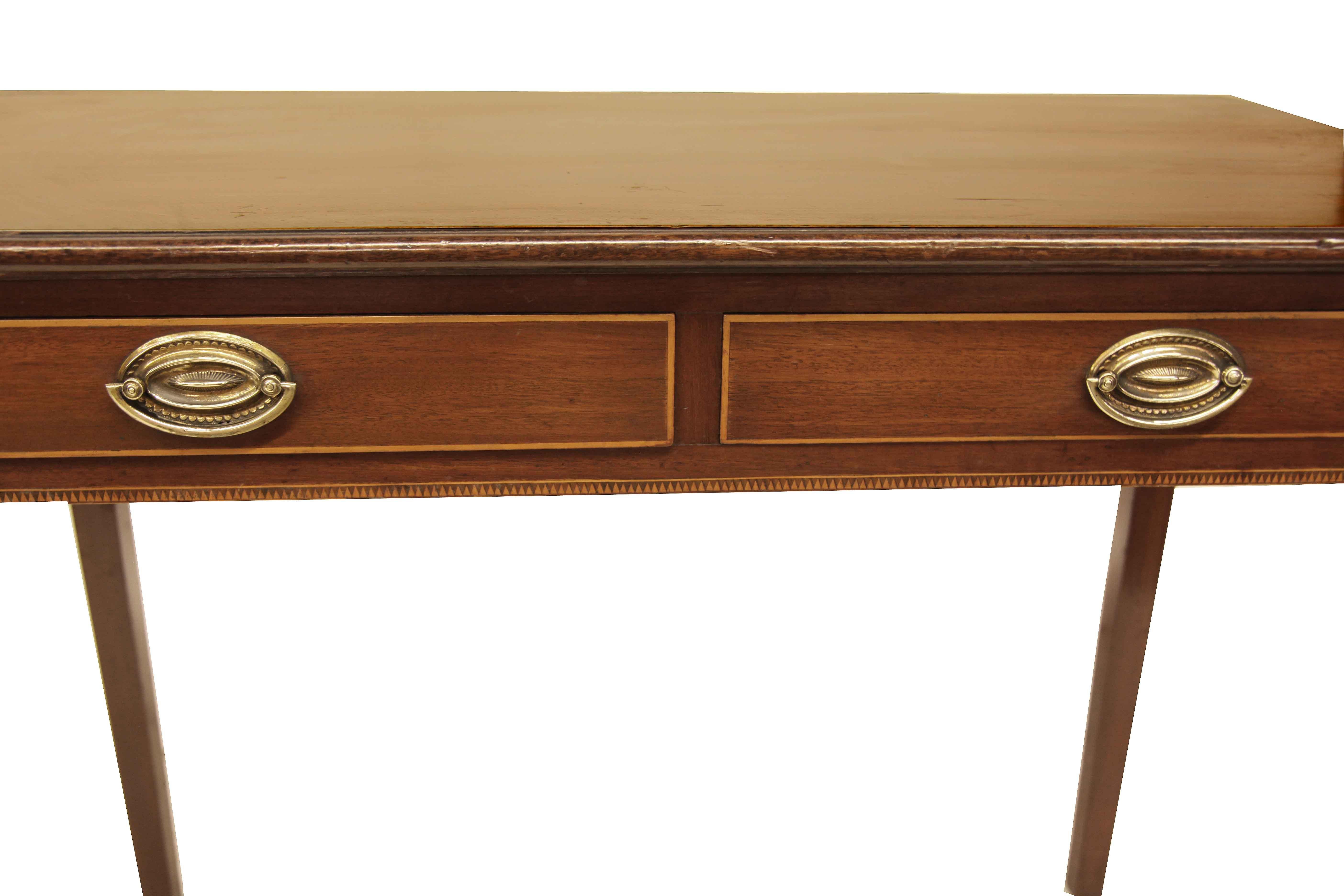 English Hepplewhite Two Drawer Side Table For Sale 1