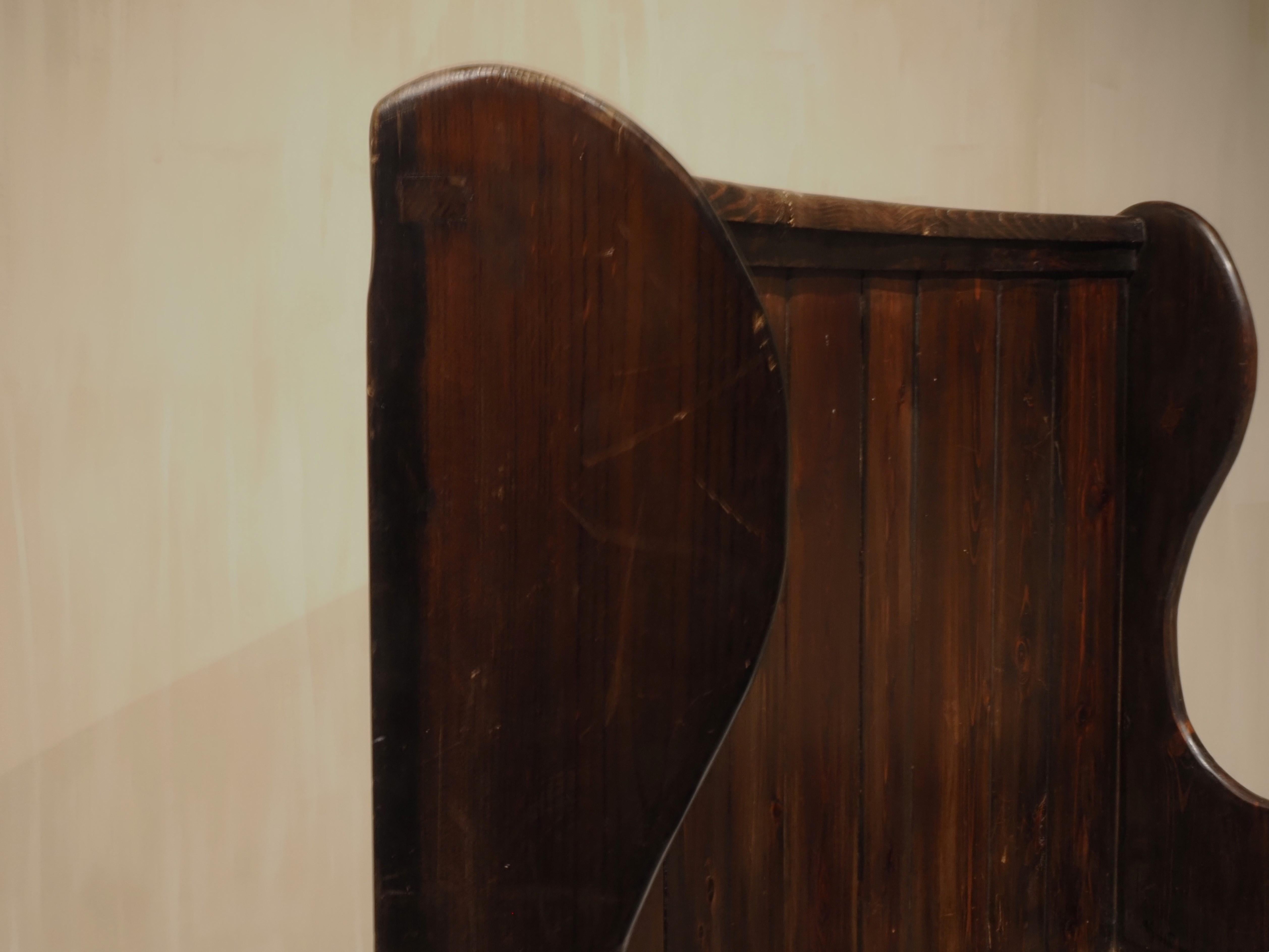 English high back curved pub settle bench 11