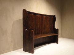 English high back curved pub settle bench