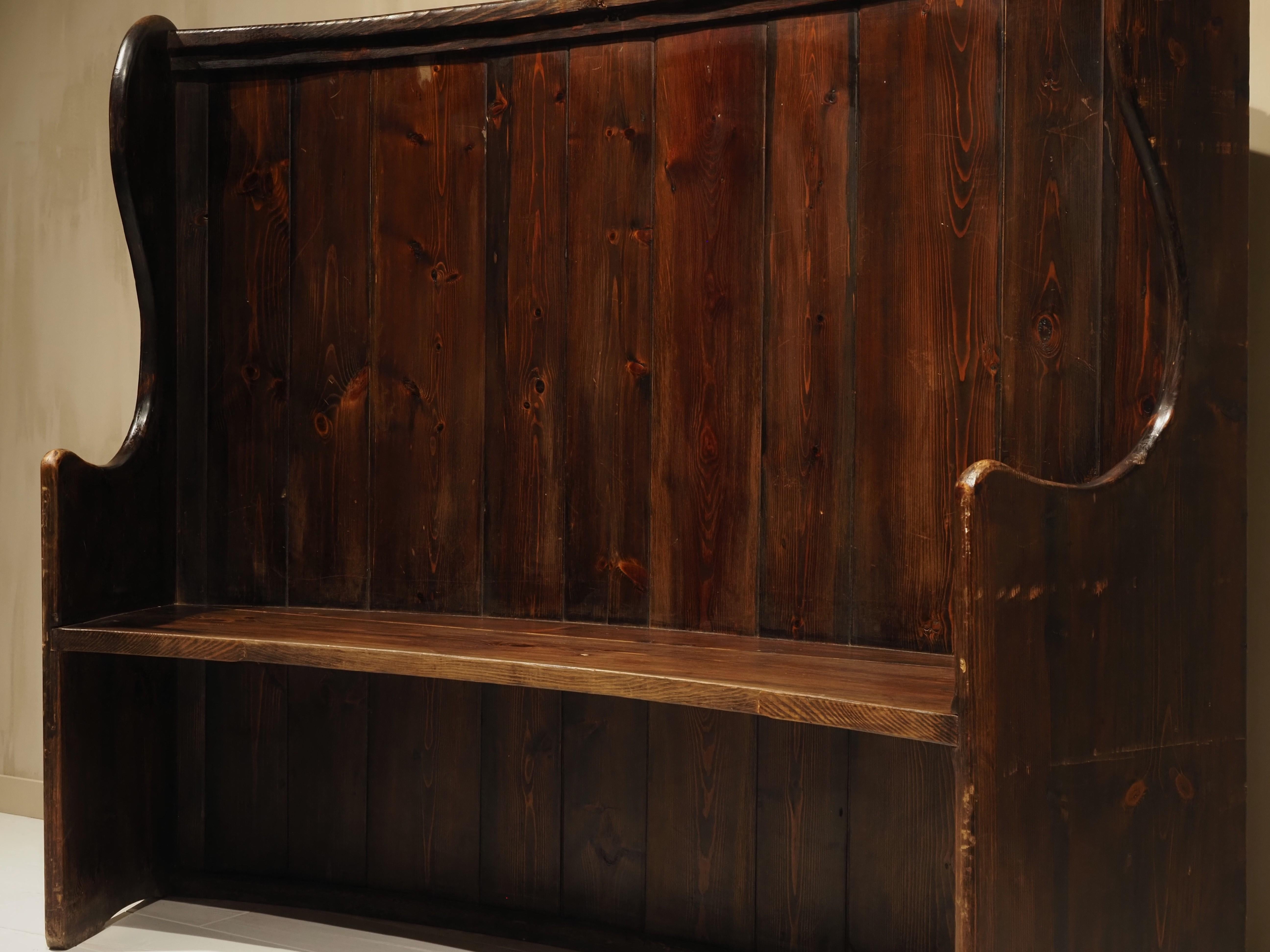 English high back curved pub settle bench 3