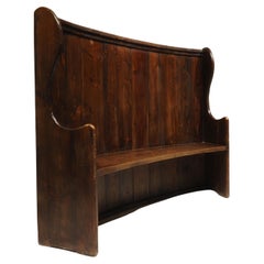 English high back curved pub settle bench