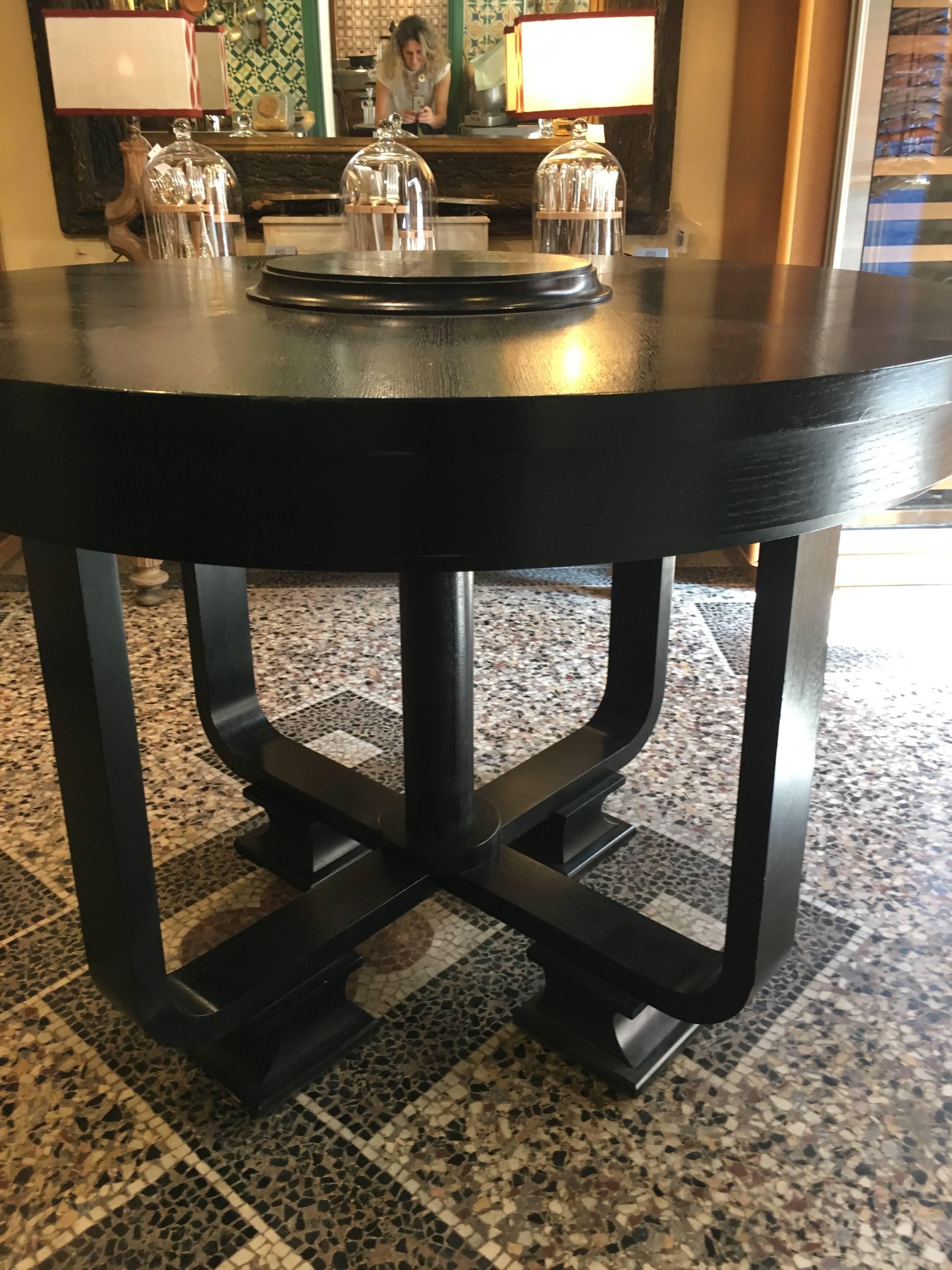 English High Table in Black Painted Durmast Wood Coming from a Ralph Lauren Shop 5