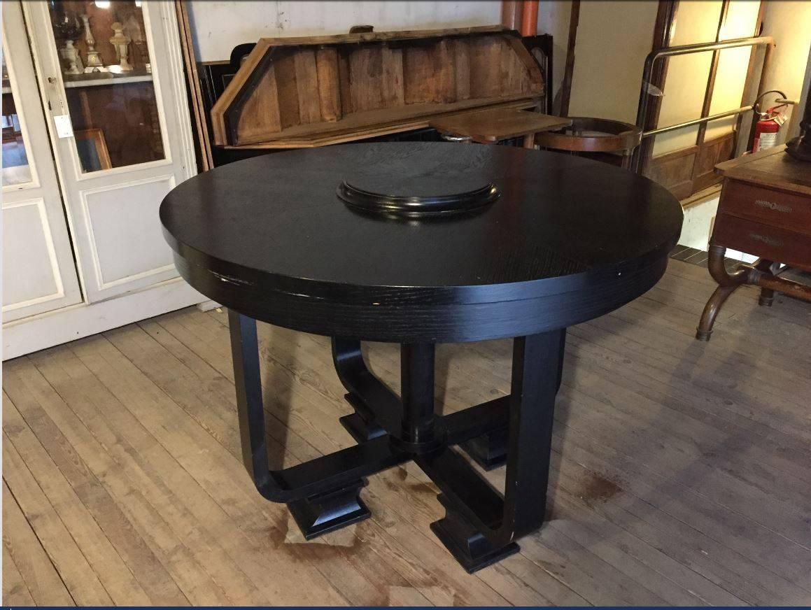 English midcentury Ralph Lauren high table in black painted durmast wood from 1980s.
This table was an exposition table in a Ralph Lauren Shop in London.