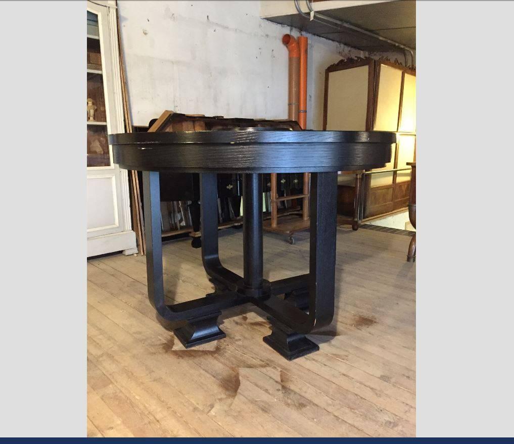 Mid-Century Modern English High Table in Black Painted Durmast Wood Coming from a Ralph Lauren Shop
