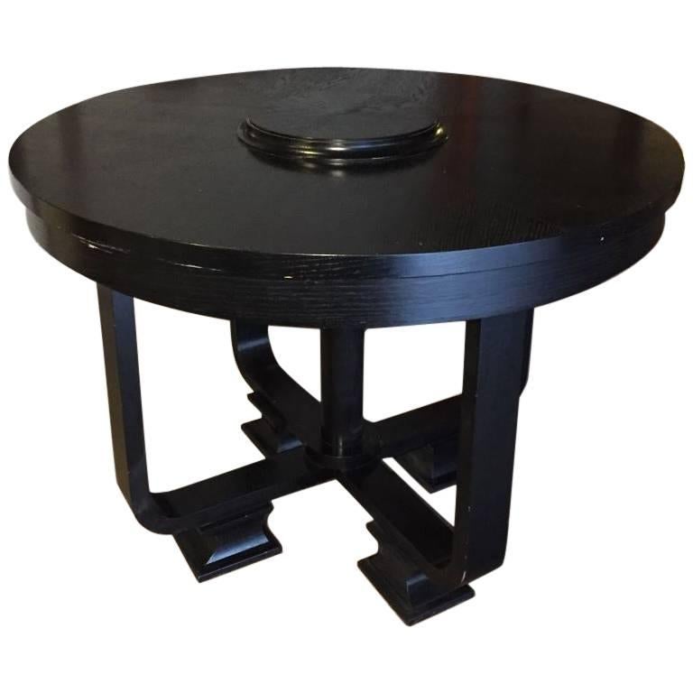 English High Table in Black Painted Durmast Wood Coming from a Ralph Lauren Shop