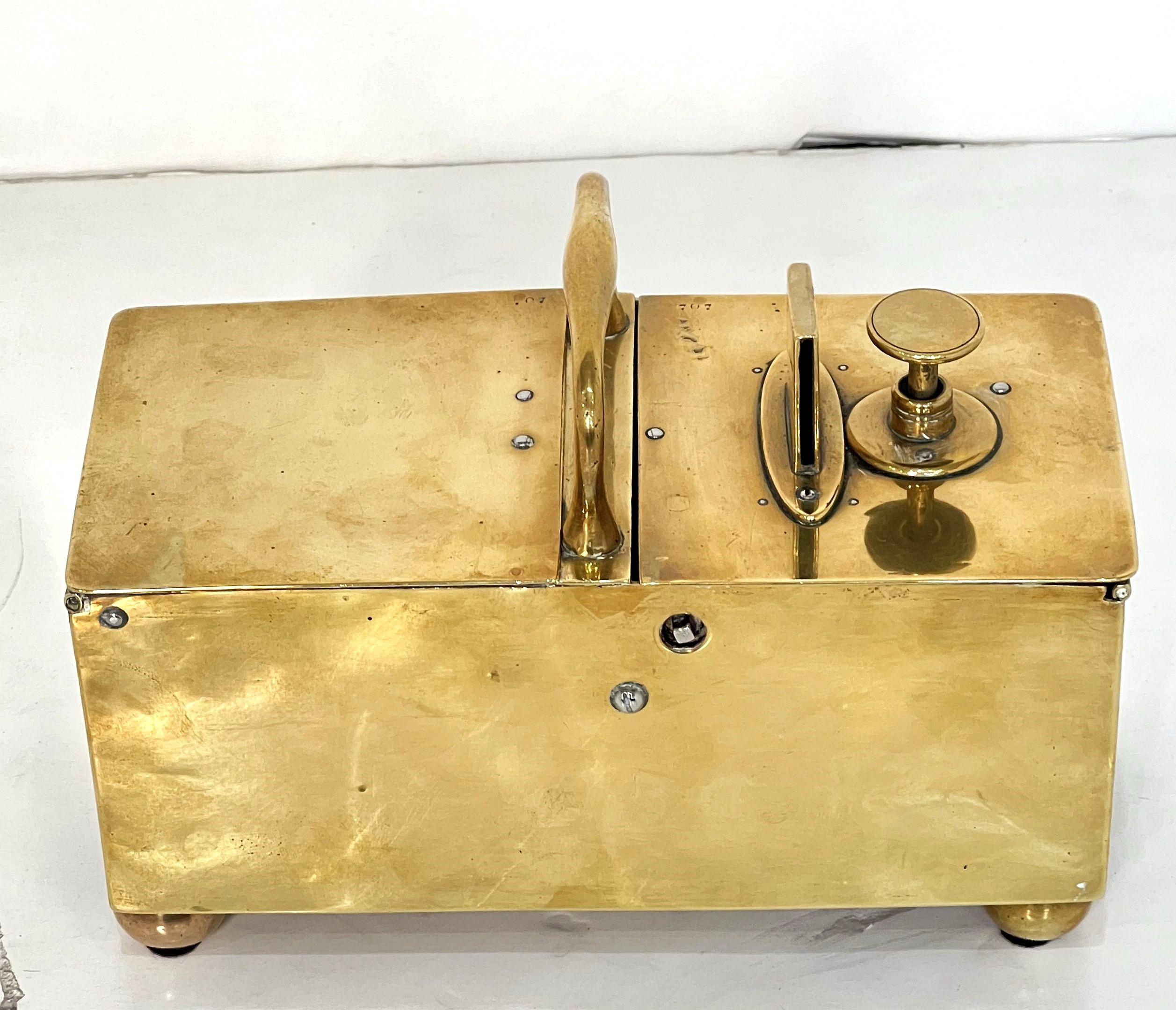 19th Century English Honesty Box or Dispenser of Brass from the Georgian Era For Sale