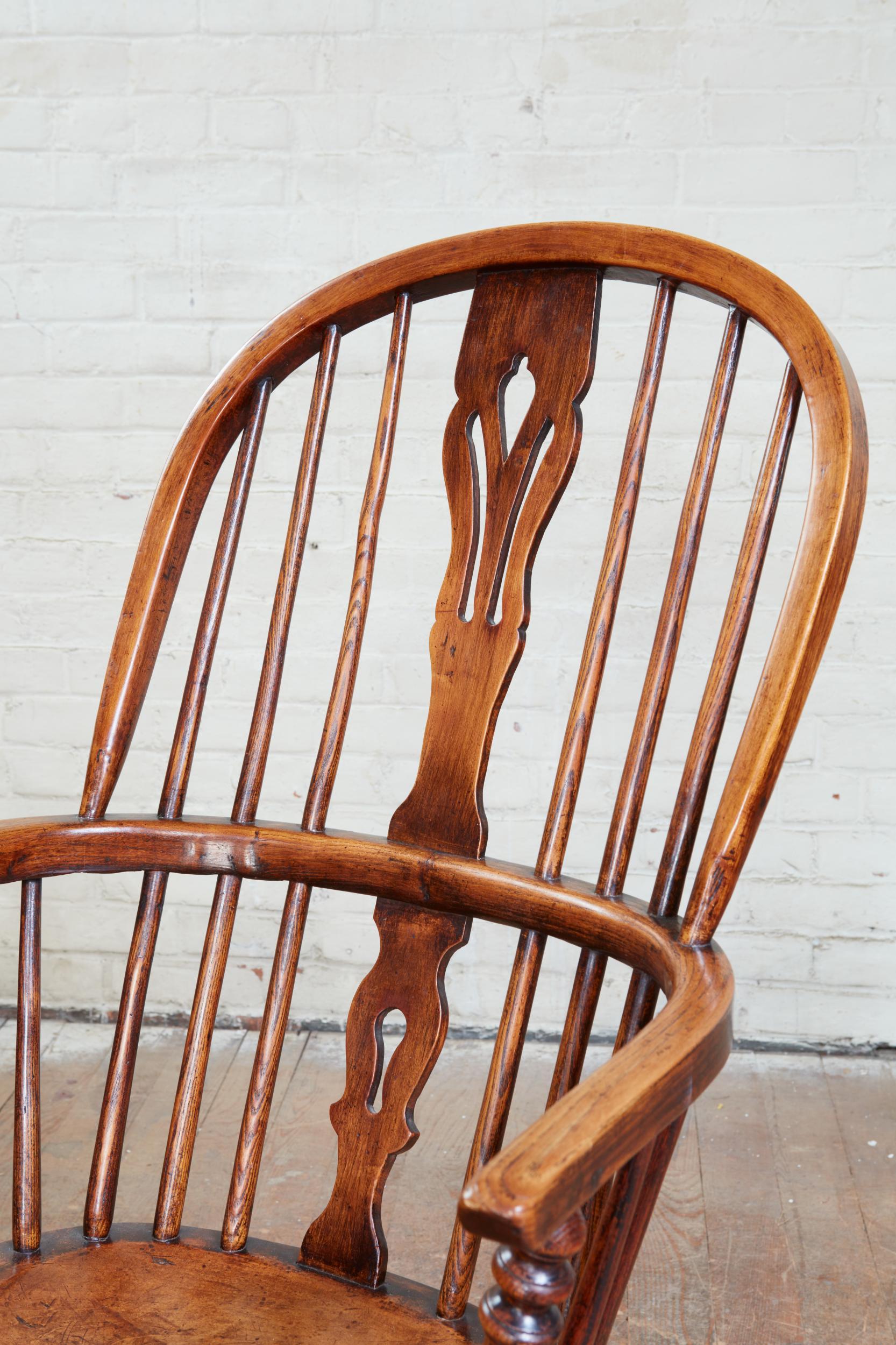 Elm English Hoop Back Windsor Armchair