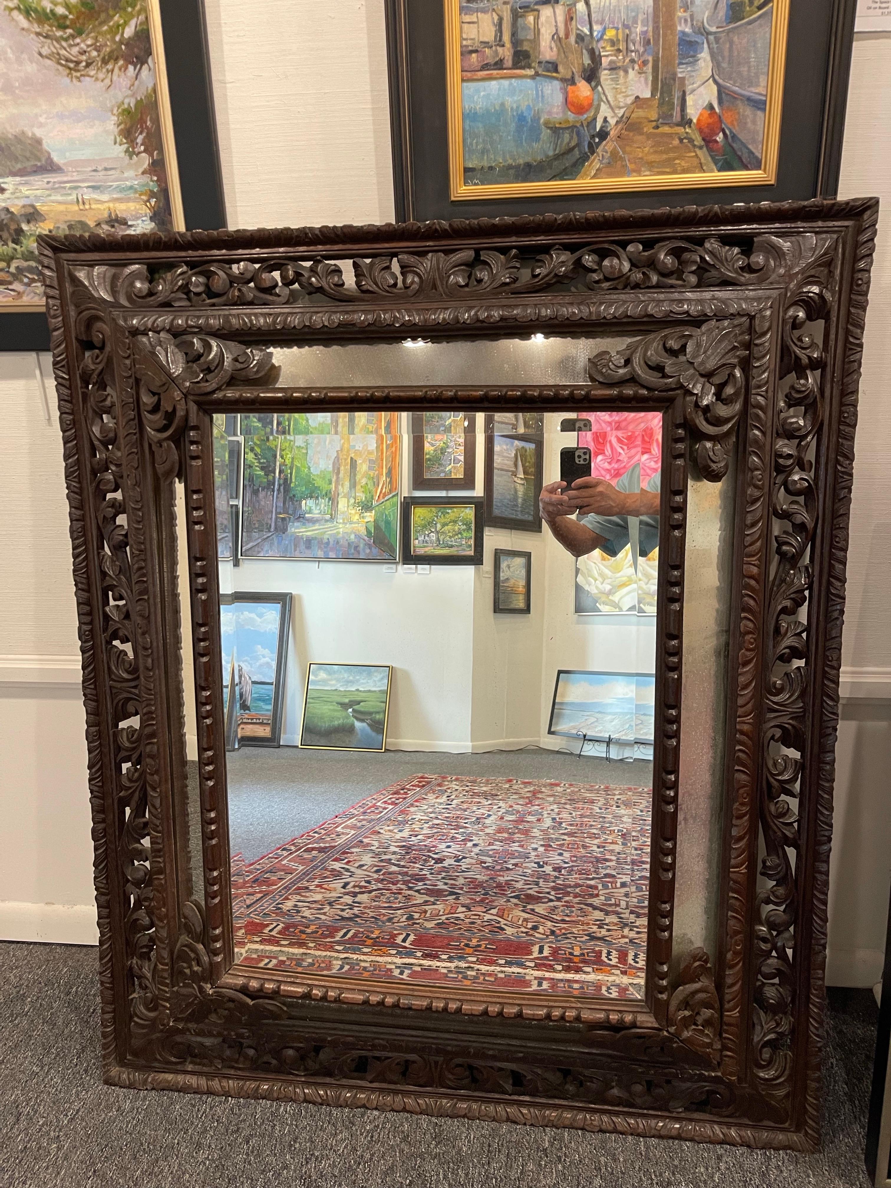 Miroir horizontal ou vertical en Oak Oak, 19ème siècle 