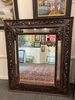 English Horizontal or Vertical Oak Mirror, 19th Century