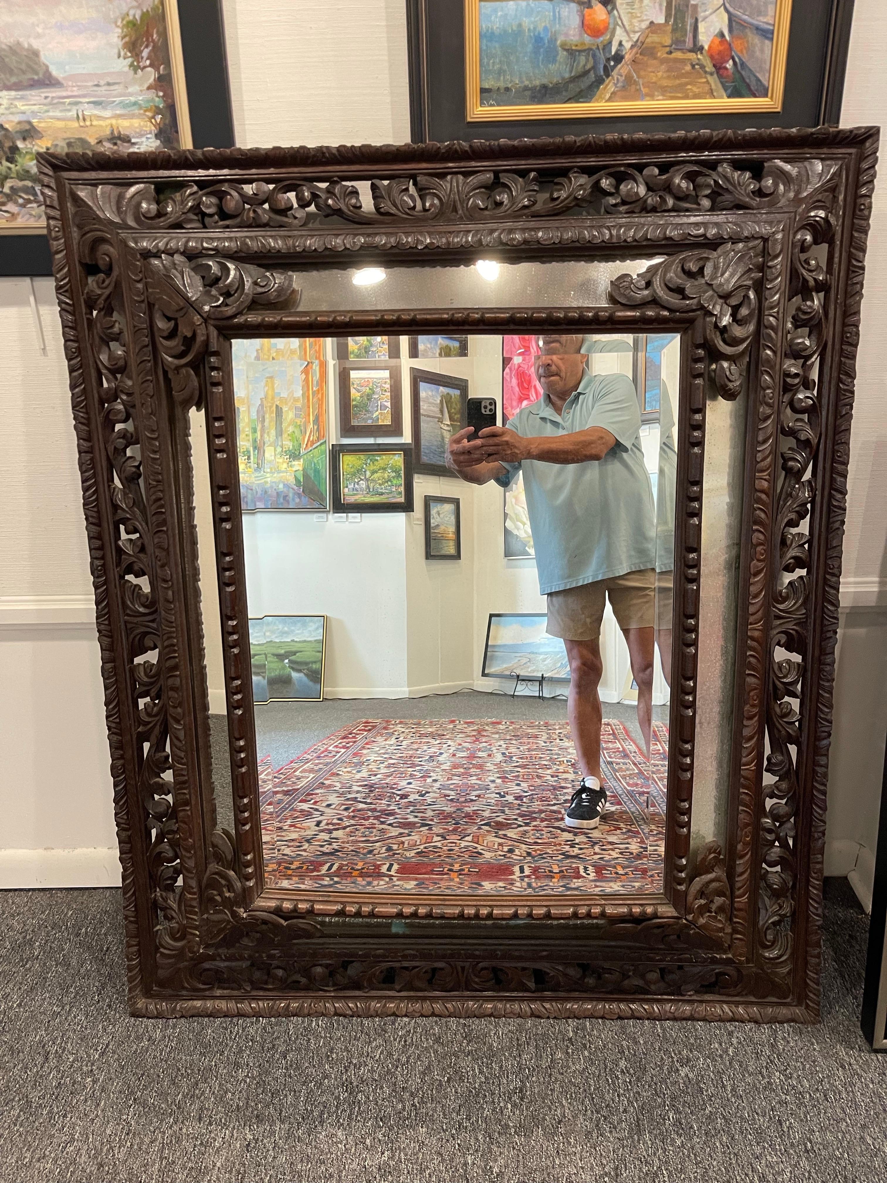 Anglais Miroir horizontal ou vertical en Oak Oak, 19ème siècle en vente