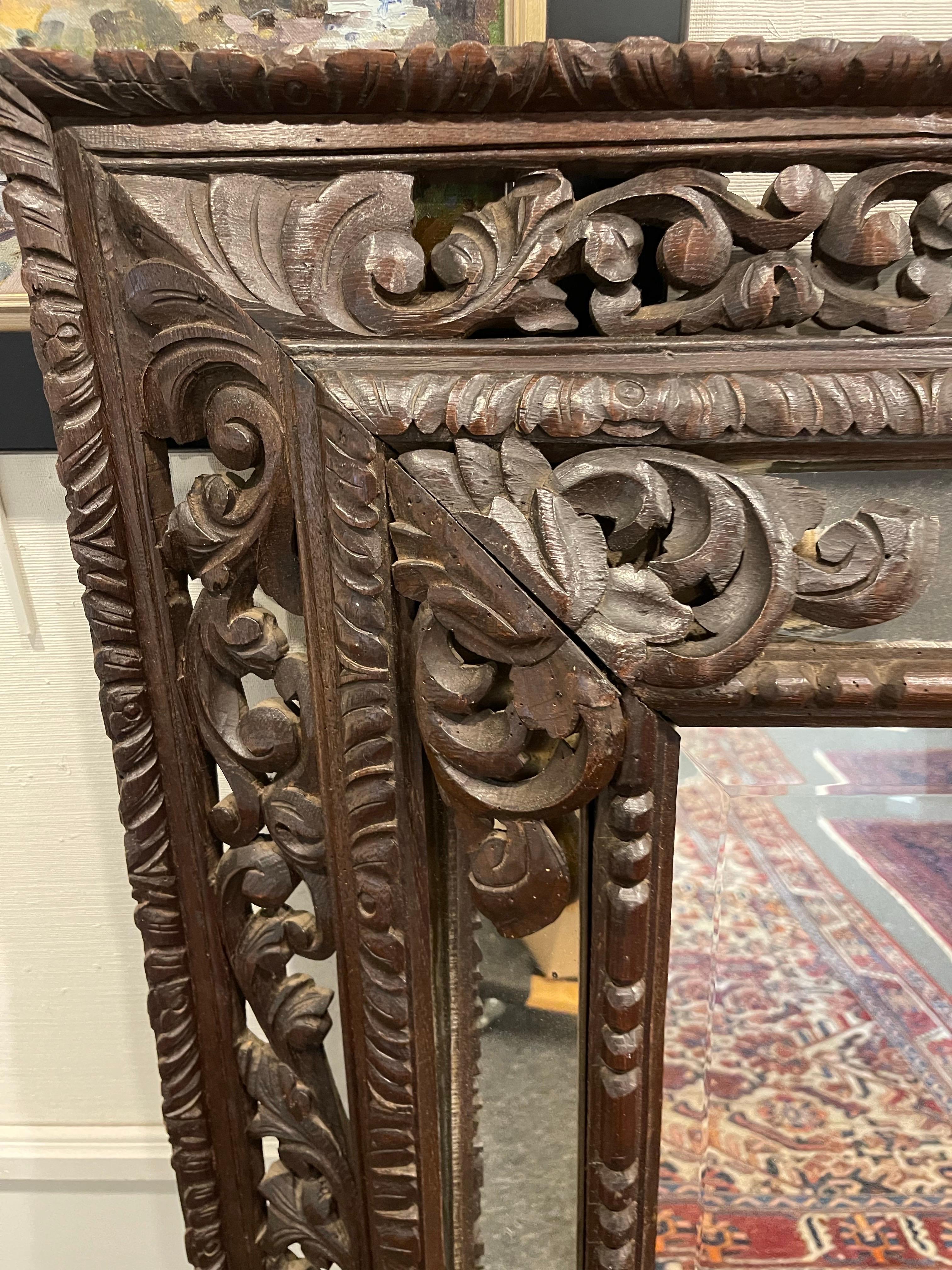 Miroir horizontal ou vertical en Oak Oak, 19ème siècle Bon état - En vente à Savannah, GA