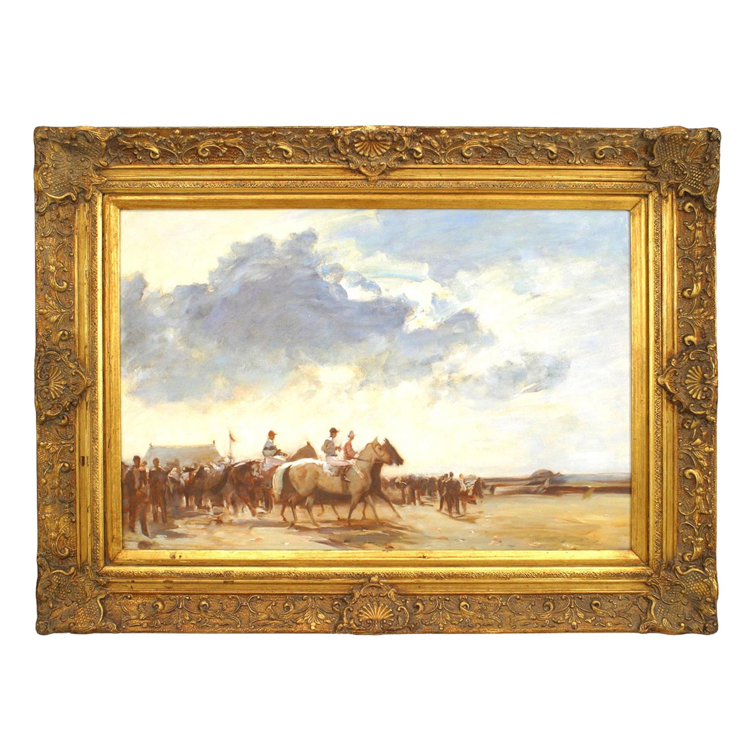 English Horse Jockey Oil Painting