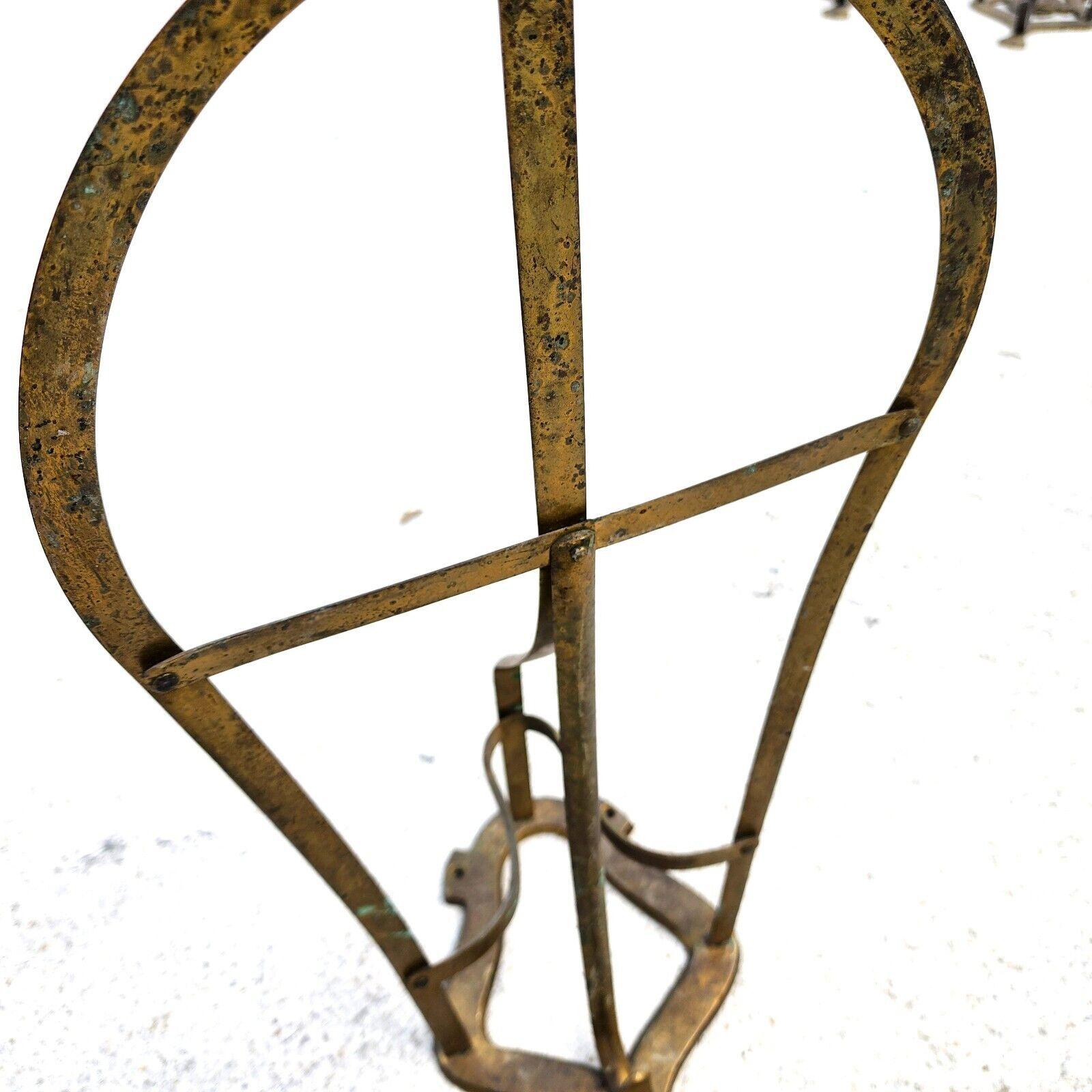 20th Century English Horse Saddle Wall Rack Solid Brass Vintage For Sale