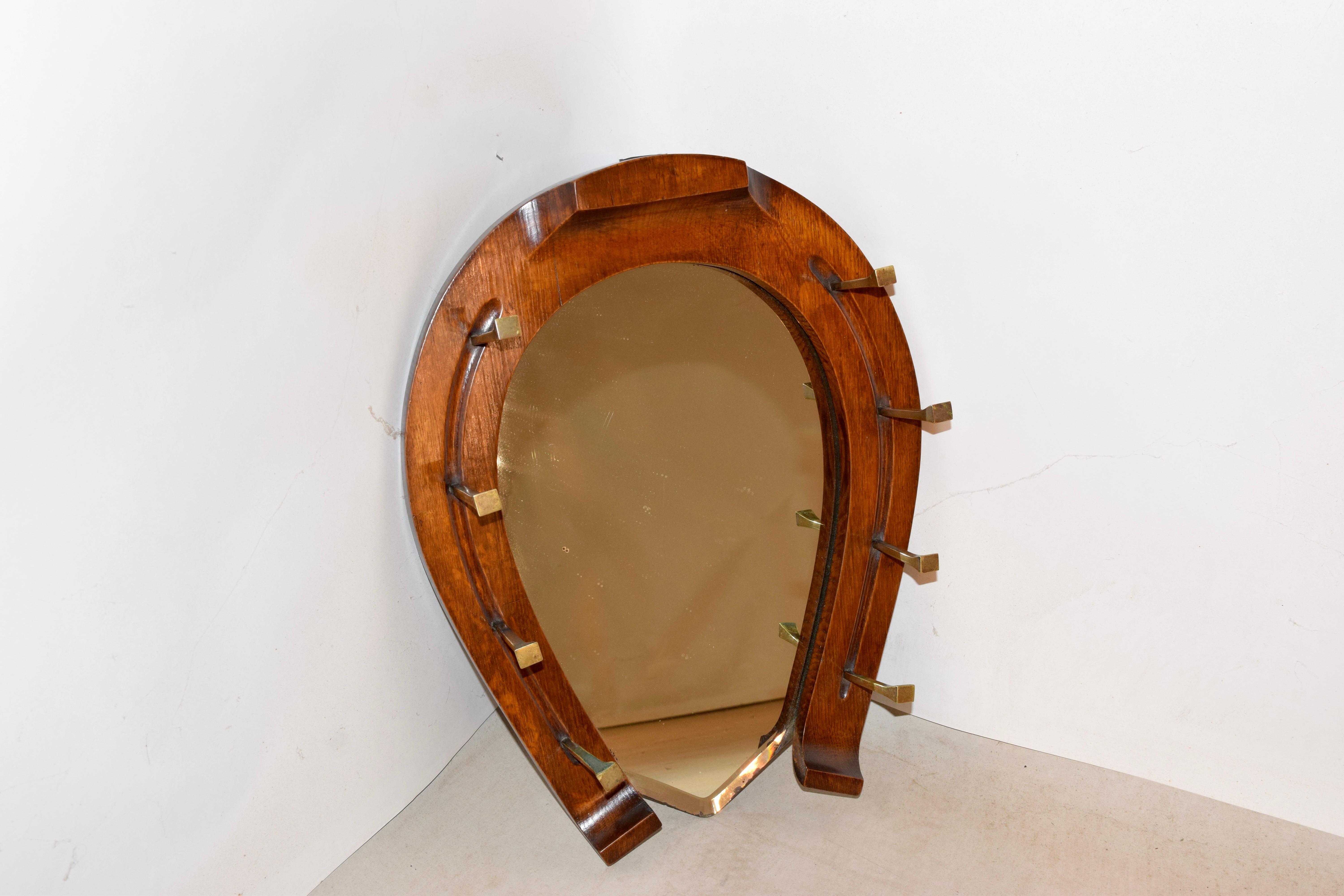 Late 19th Century English Horseshoe Mirror, Dated May 11, 1878 For Sale