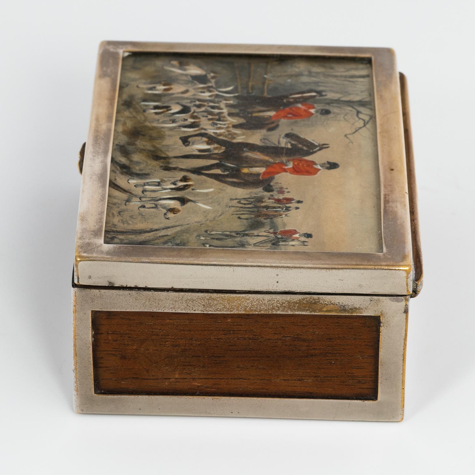 Hand-Painted English Hunt Box, circa 1930s