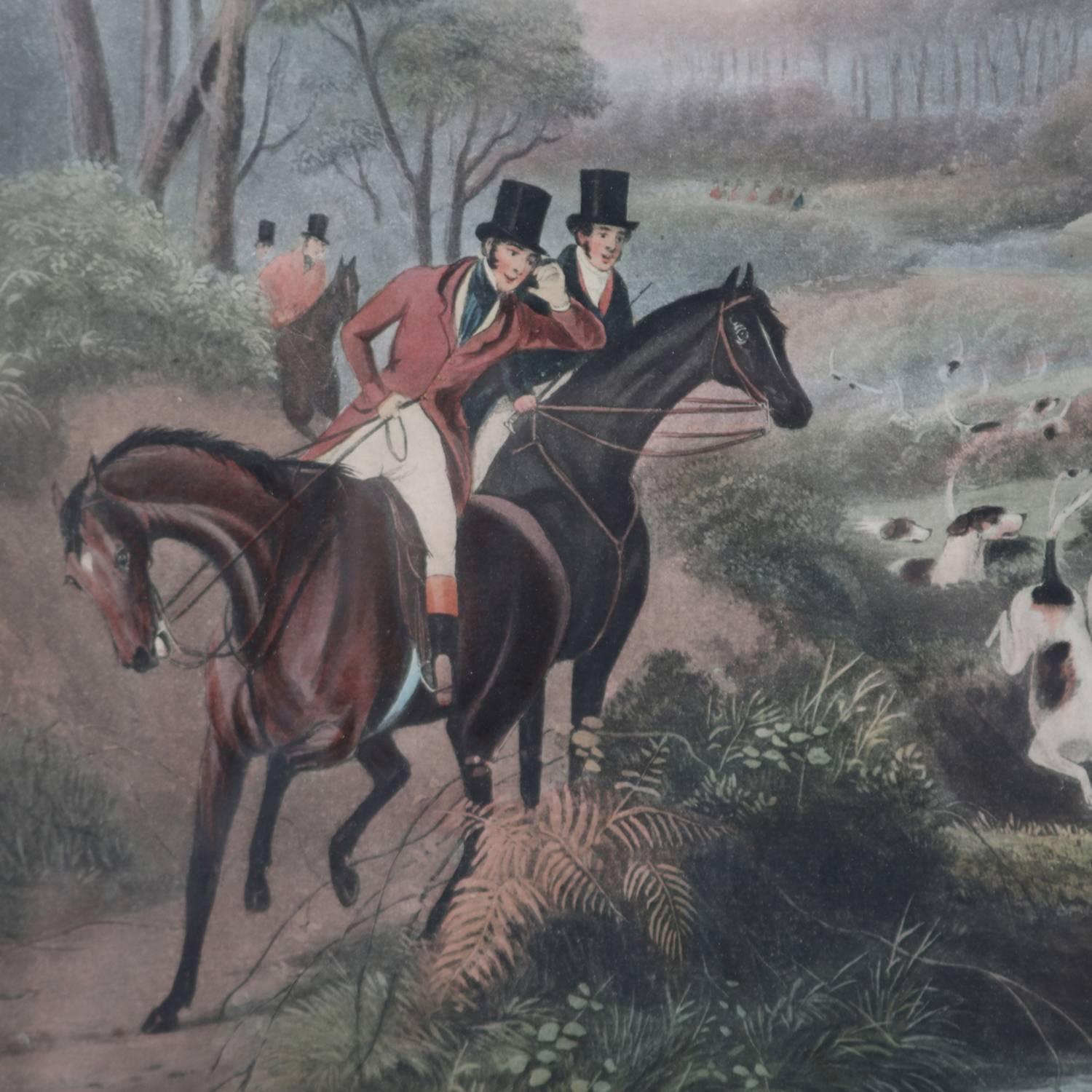 Print of English hunt scene titled 