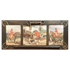 English Hunt Lithograph in Vintage Frame
