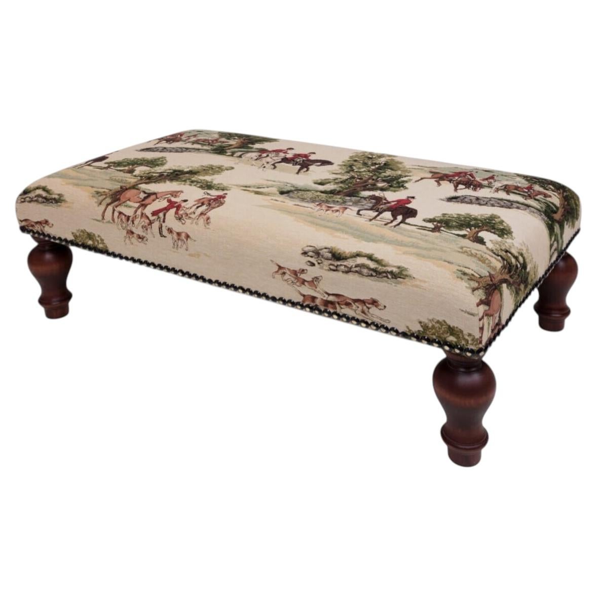 English Hunt Upholstered Large Stool