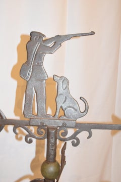 English Hunter and Dog Hunt Directional Weathervane on Metal Base