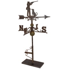 English Hunter and Dog Hunt Directional Weathervane on Metal Base