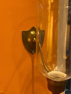 English Hurricane Shade Sconces in Brass Bracket