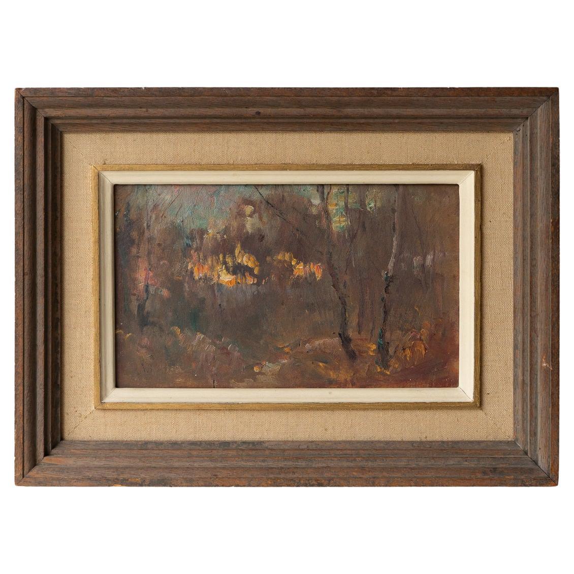 English Impressionist Landscape By James Herbert Snell, Antique Oil Painting