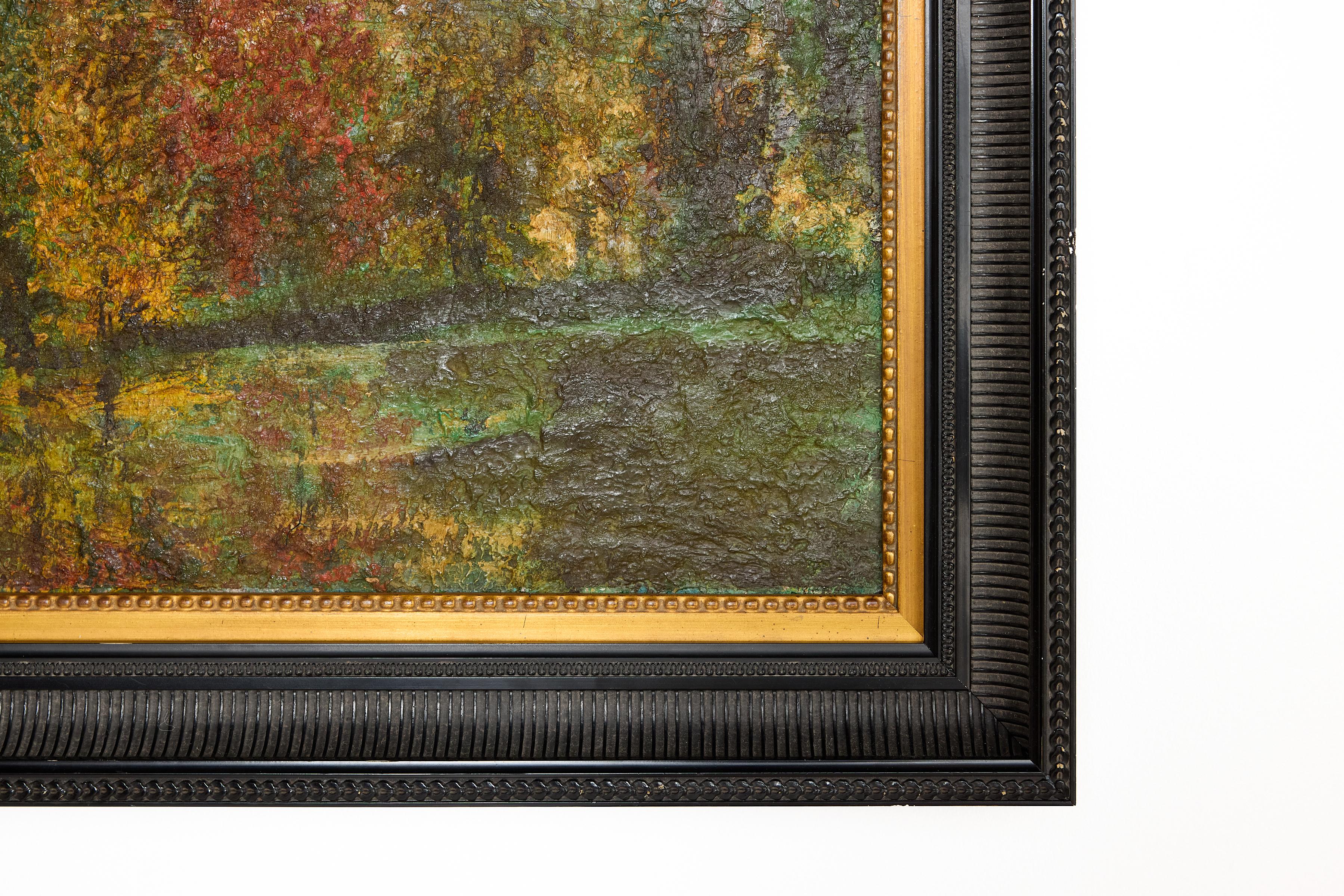 English Impressionist Paesaggio dipinto olio su tavola In condizioni buone in vendita a Atlanta, GA