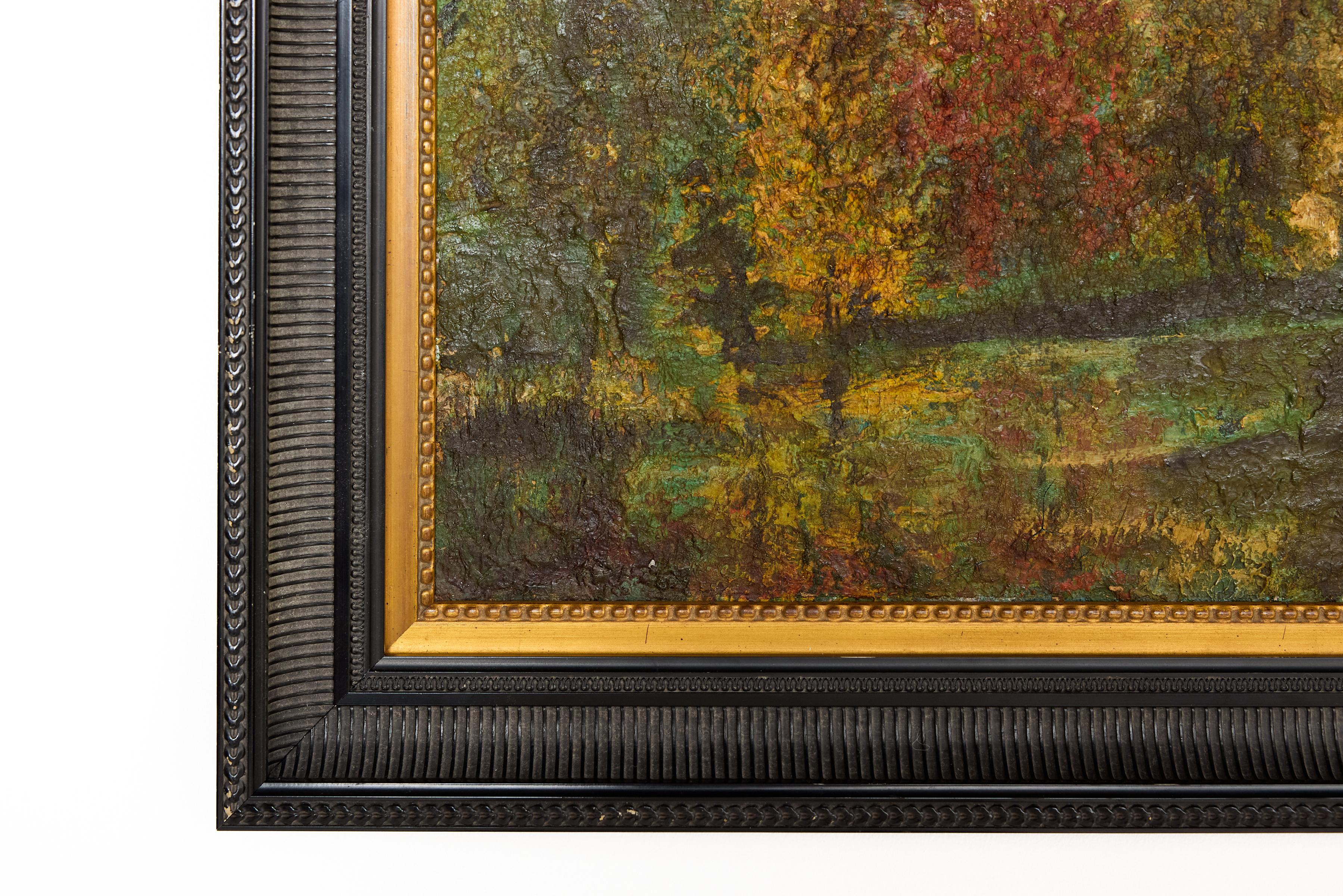 XX secolo English Impressionist Paesaggio dipinto olio su tavola in vendita