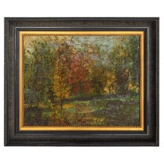 English Impressionist Paesaggio dipinto olio su tavola