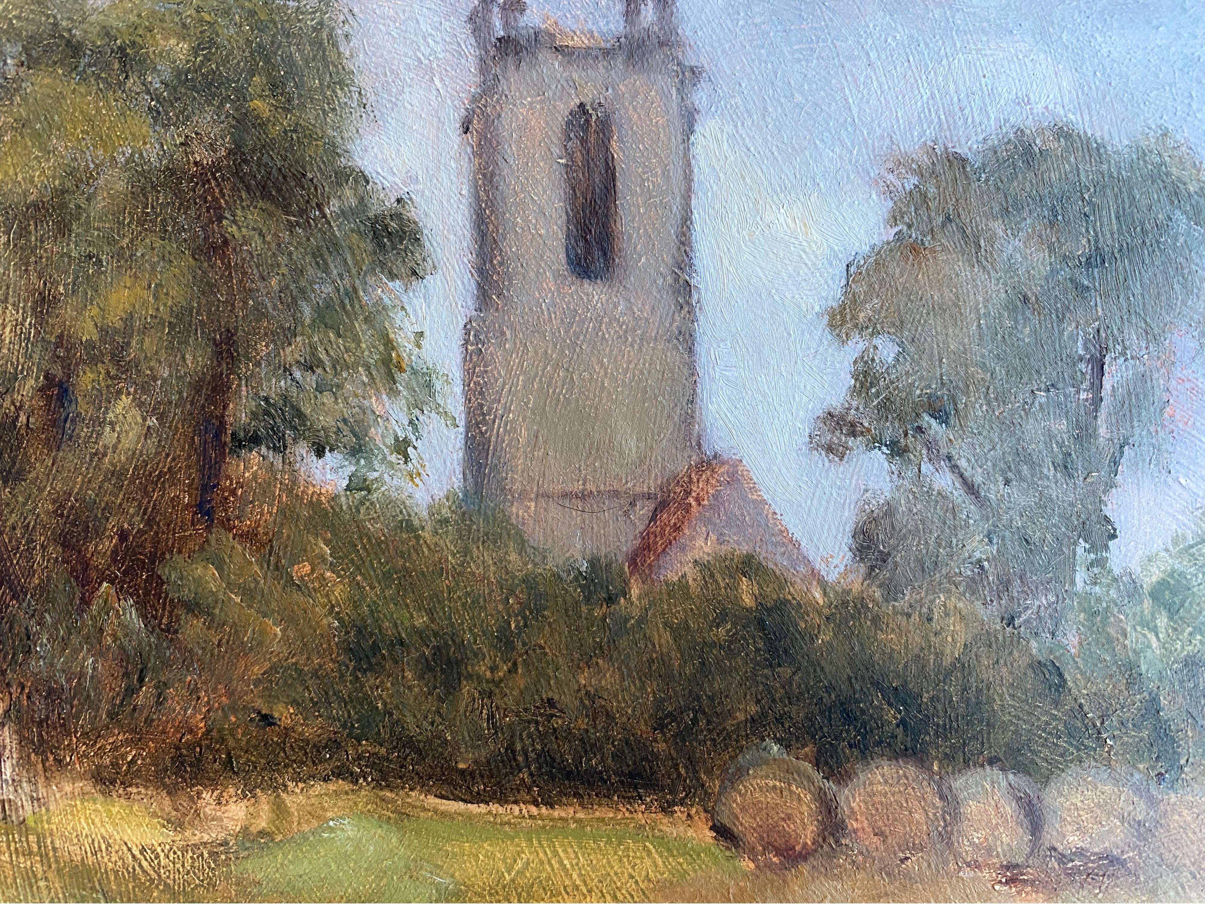 church landscape painting