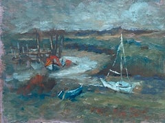 Marshland Estuary Scene, British oil painting Impressionist