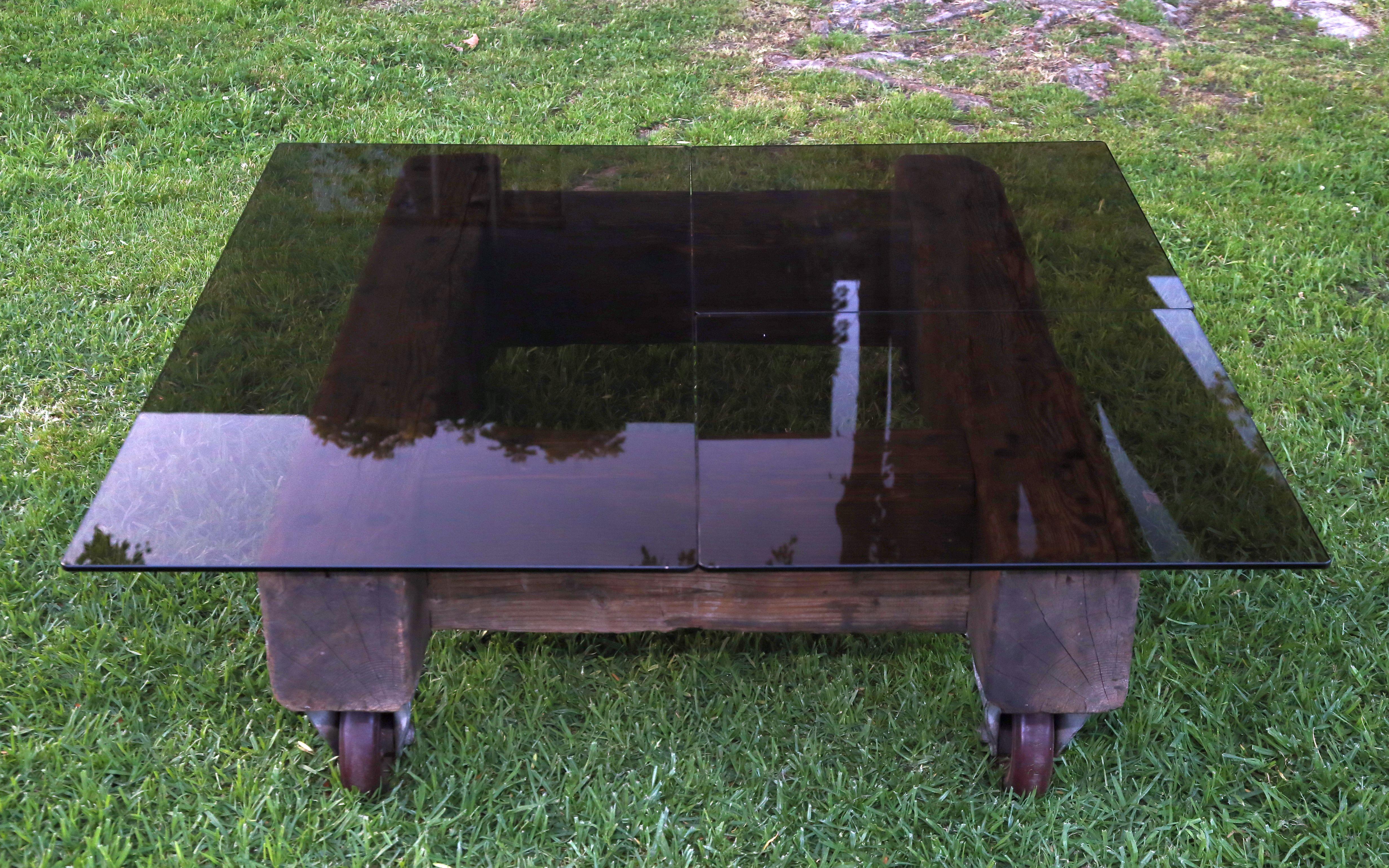 Mid-Century Modern English Industrial Coffee Table For Sale