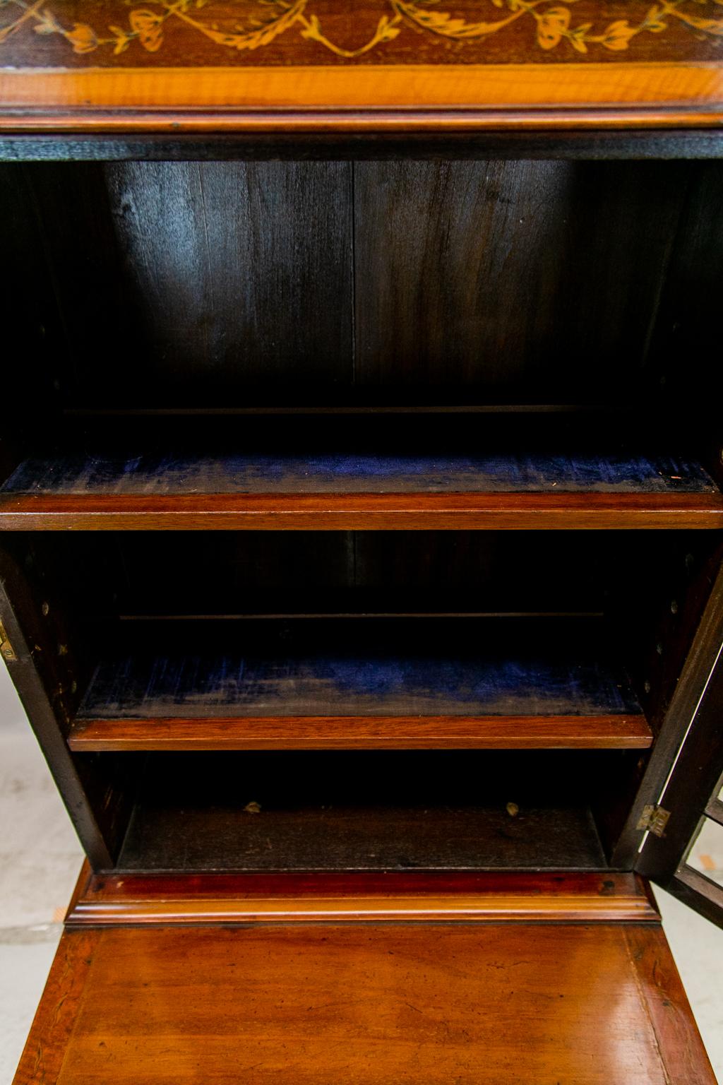 English Inlaid Bookcase For Sale 5