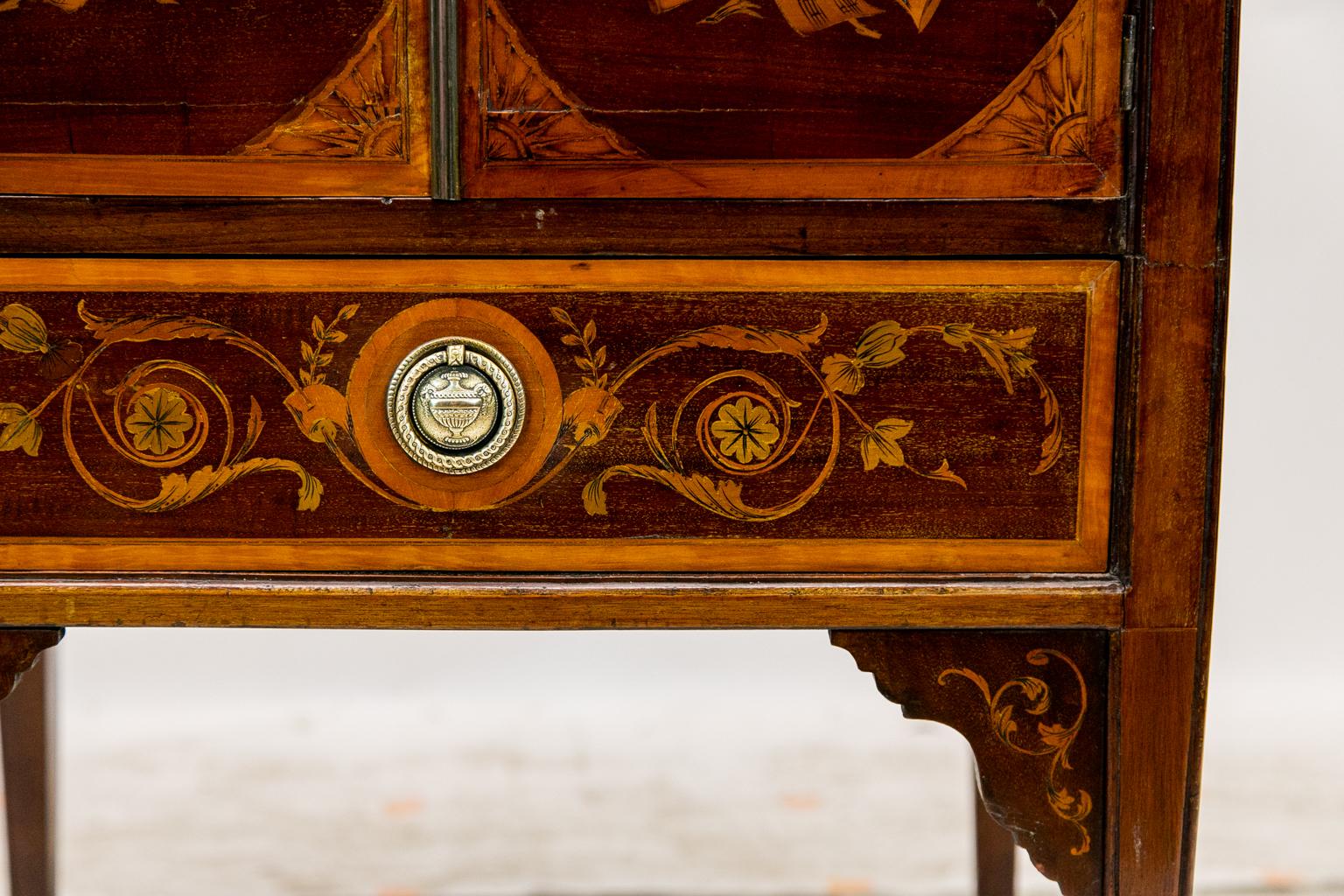 English Inlaid Bookcase For Sale 1