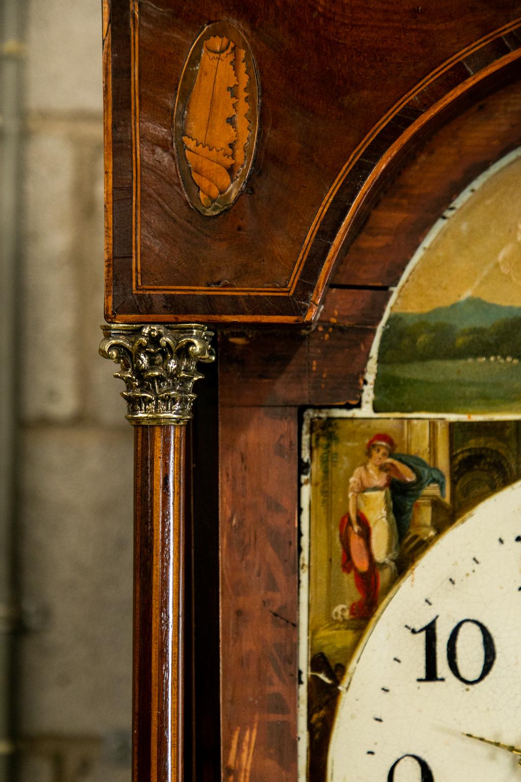 Horloge de grand-père anglaise incrustée en vente 1