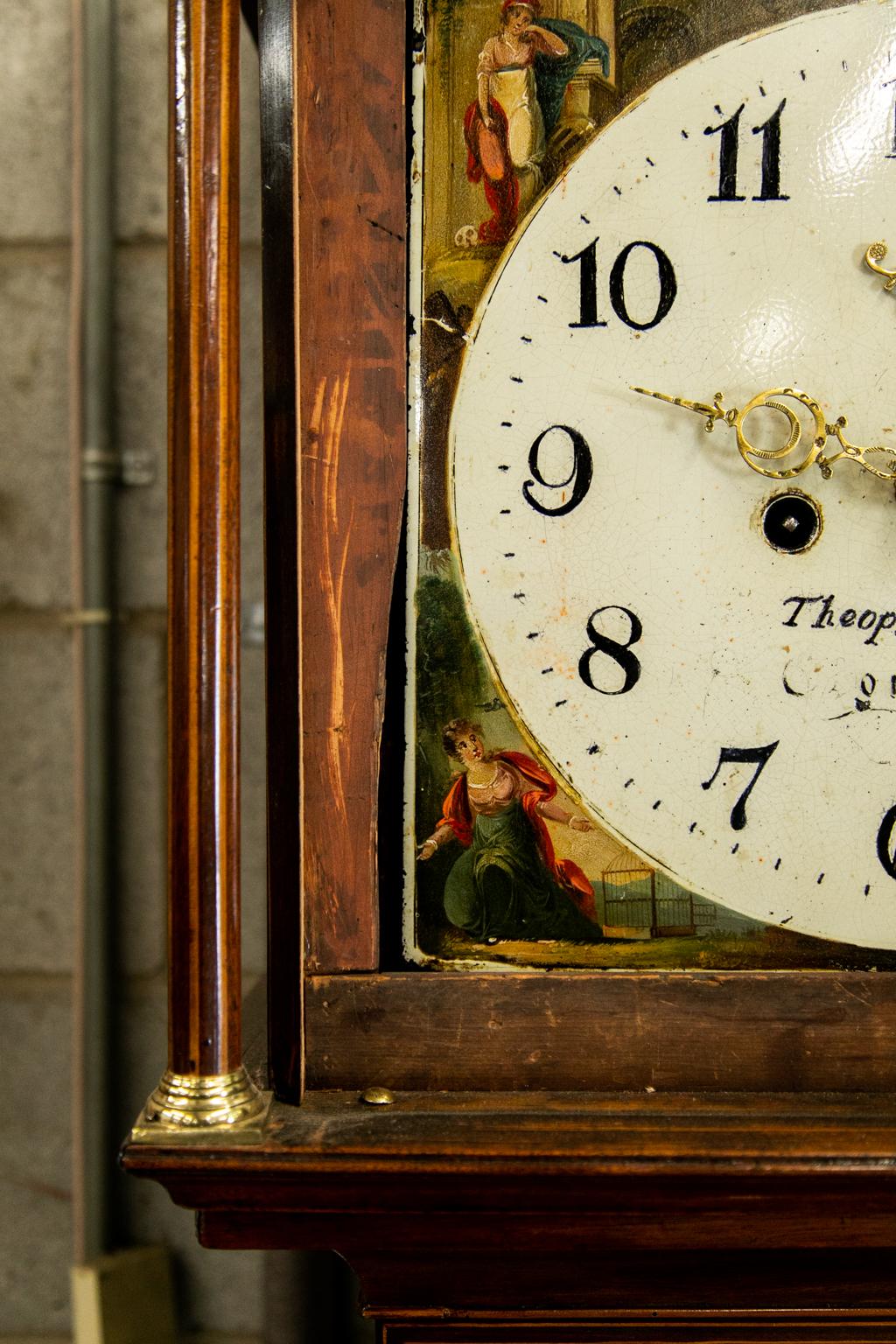 Horloge de grand-père anglaise incrustée en vente 2