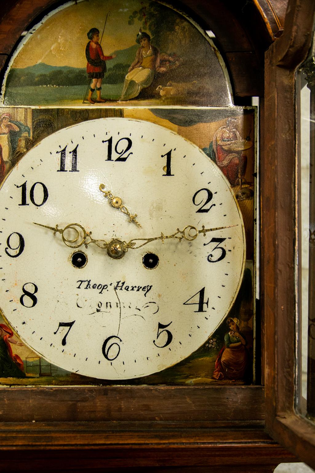 Horloge de grand-père anglaise incrustée en vente 3