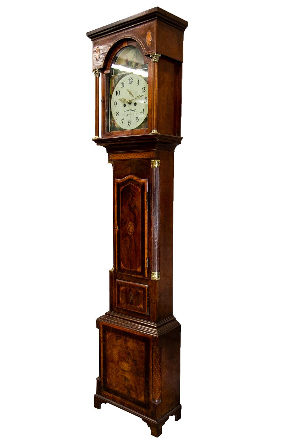 English Inlaid Grandfather Clock For Sale 5
