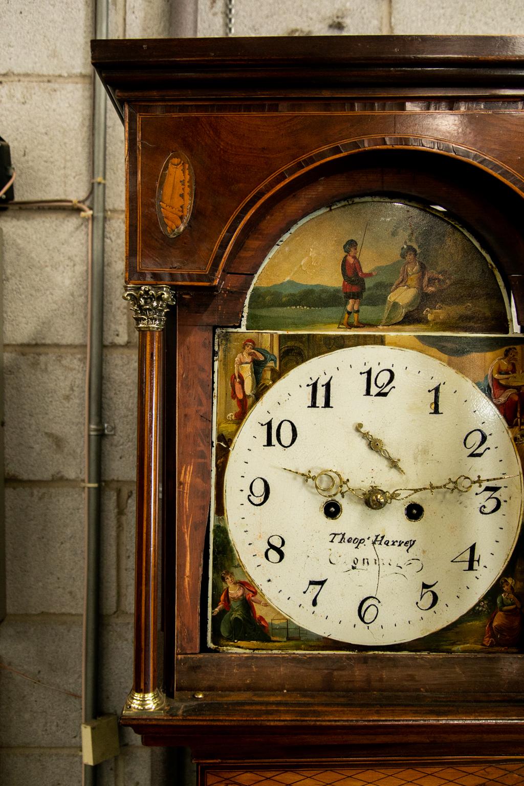 Ébène Horloge de grand-père anglaise incrustée en vente