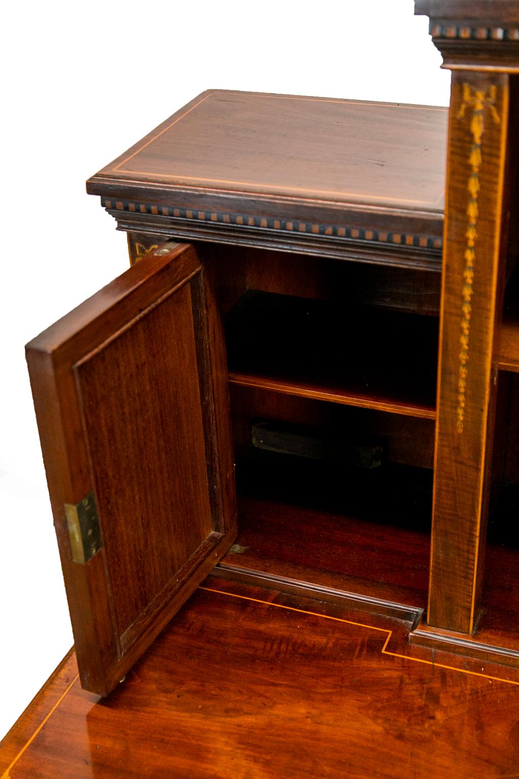 Late 19th Century English Inlaid Ladies Desk For Sale
