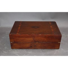 English Inlaid Mahogany Lap Desk / Writing Slope, 19th Century