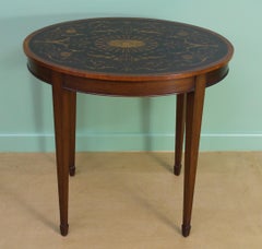 English Inlaid Mahogany Oval Occasional Table