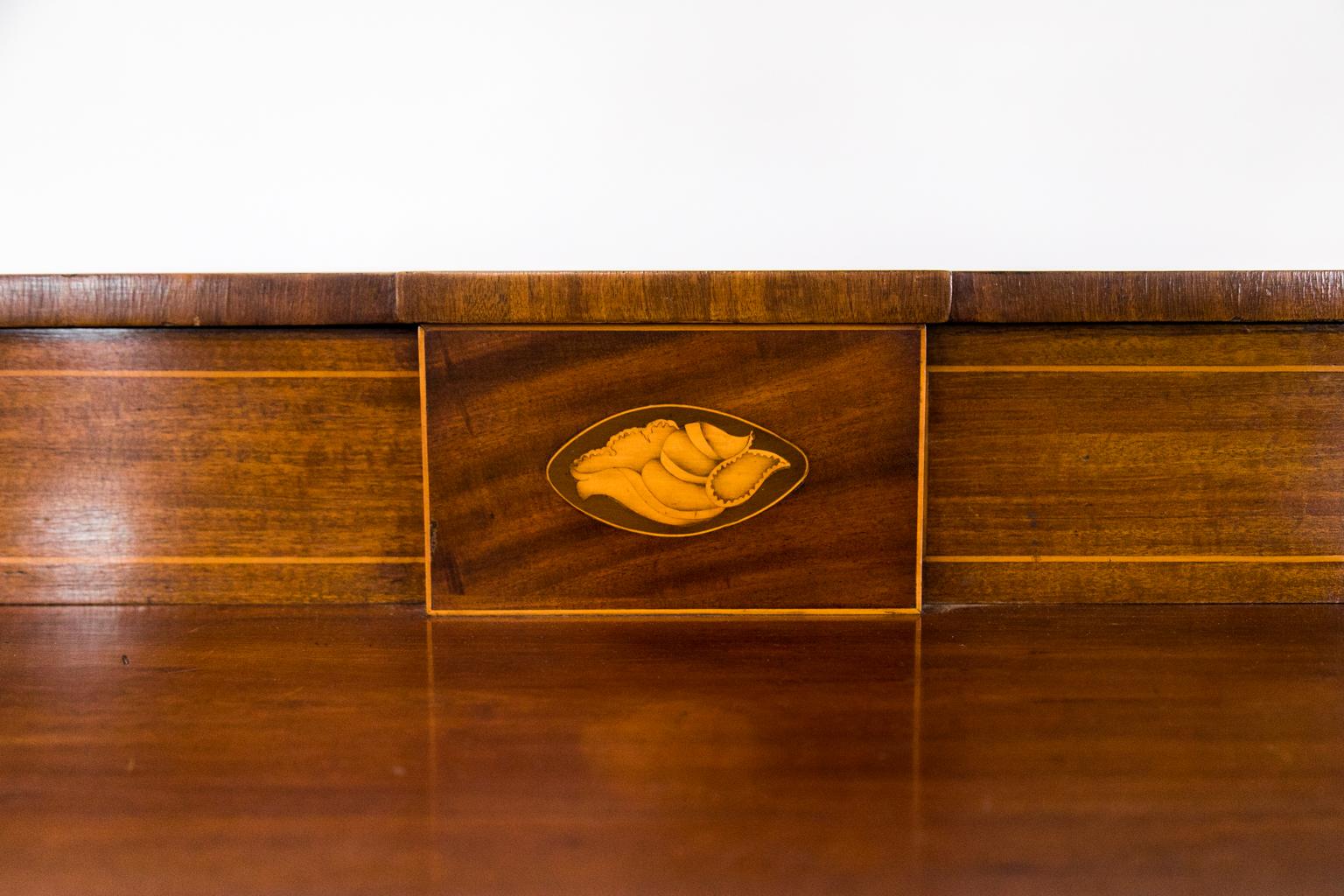 English inlaid mahogany sideboard.