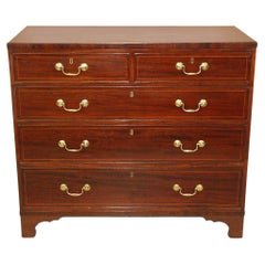 English Inlaid Mahogany Two over Three Drawer Chest